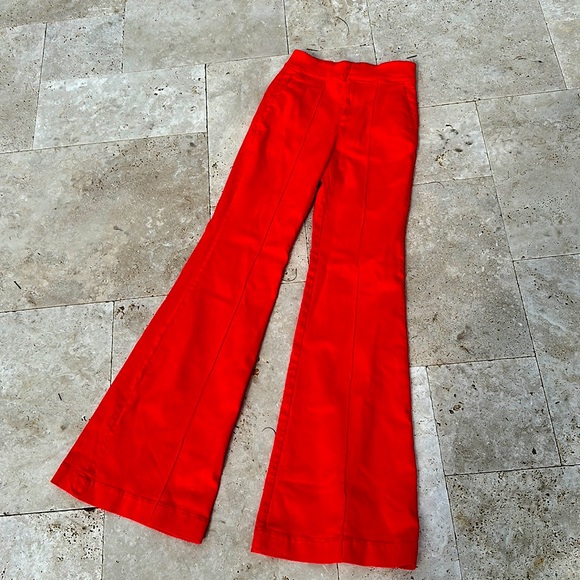 Alice + Olivia Pants - Alice and Olivia red flare high waist size 24